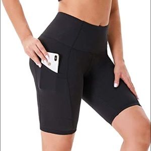 NWT Dreamsicle 2 Pack High Waist Bike Shorts with Pockets (Gray/Black)